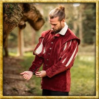 Landsknechtjacke mit geschlitzten Ärmeln Brandolf - Rot