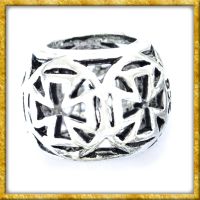 Bartperle mit Templerkreuz aus Sterlingsilber