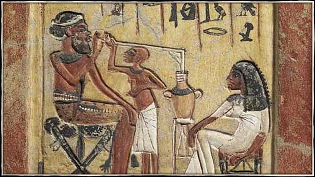 Trinkende Ägypter