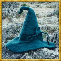 Zaubererhut Merlin aus Wolle - Grün