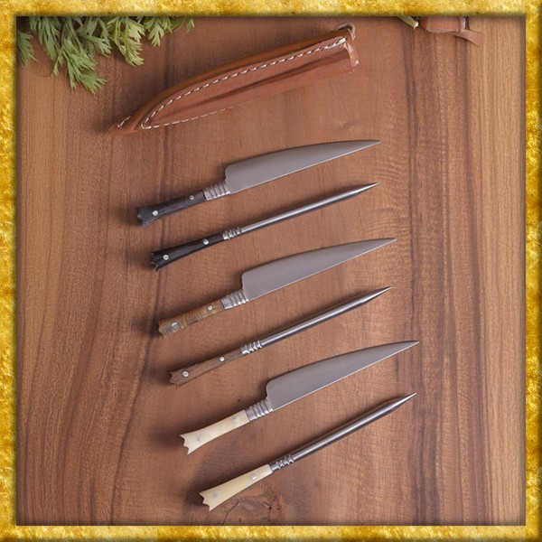 Mittelalterbesteck mit Lederetui - 2-teilig