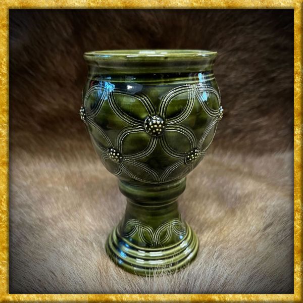 Historischer Weinkelch aus Ton Himbeer Muster - 0,3l