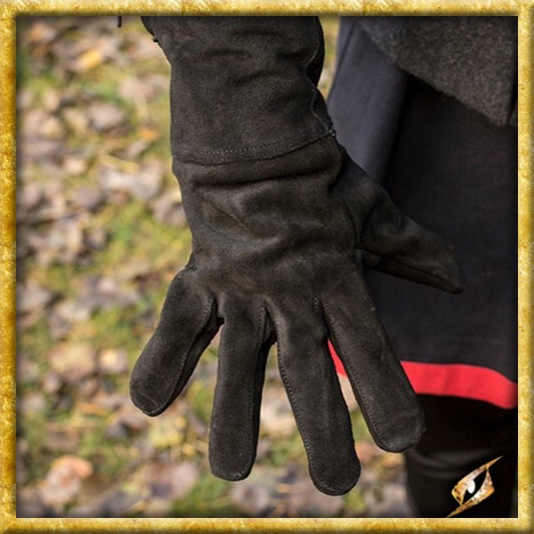 Handschuhe aus Wildleder - Schwarz