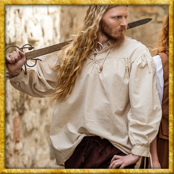 Mittelalter Schnürhemd Julius - Natur