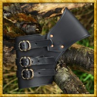 Verstellbarer Schwerthalter aus schwarzem Leder