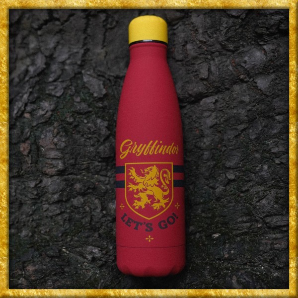 Harry Potter - Edelstahl Trinkflasche Gryffindor Let's Go